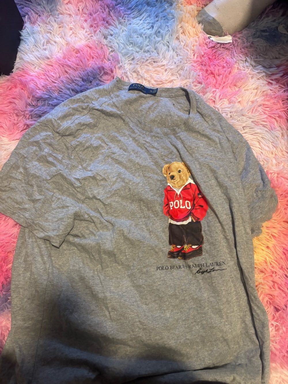 Polo by Ralph Lauren Gray Tee with Polo Bear Graphic